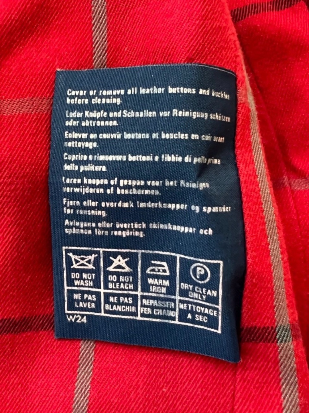 BURBERRY Black Double-Breasted Wool Blazer with Red Plaid Lining - Picture 13 of 14
